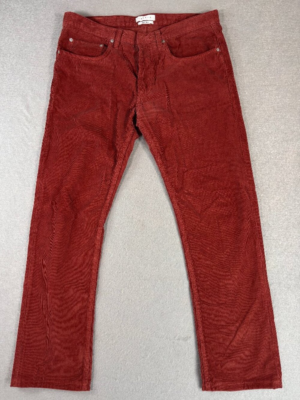 Sandro Paris Mens 34 Rust Red Corduroy Pants Cotton Straight Leg P4247W
